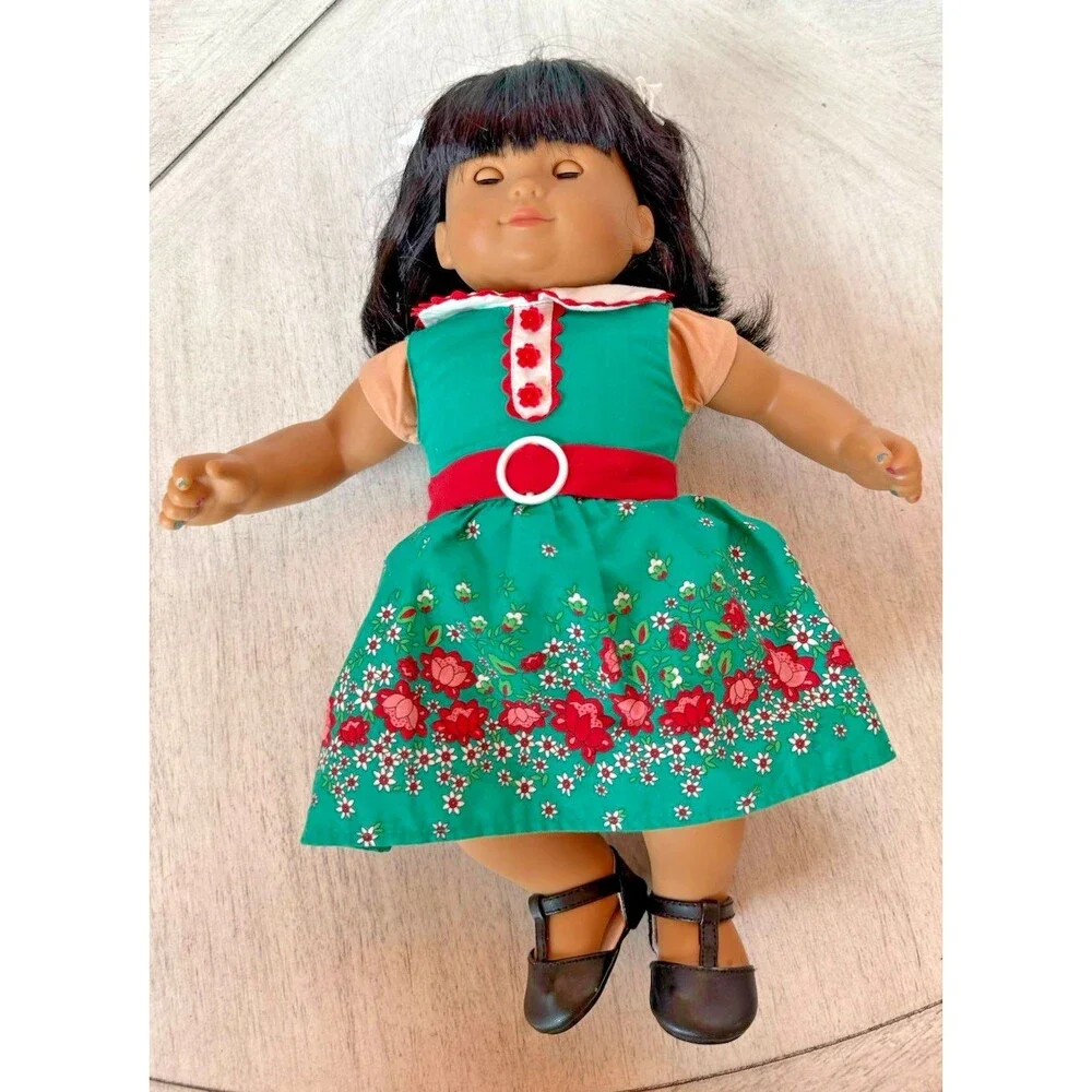 American Girl Bitty Twin Asian Doll Black Hair Brown Eyes Kit Kittredge Outfit